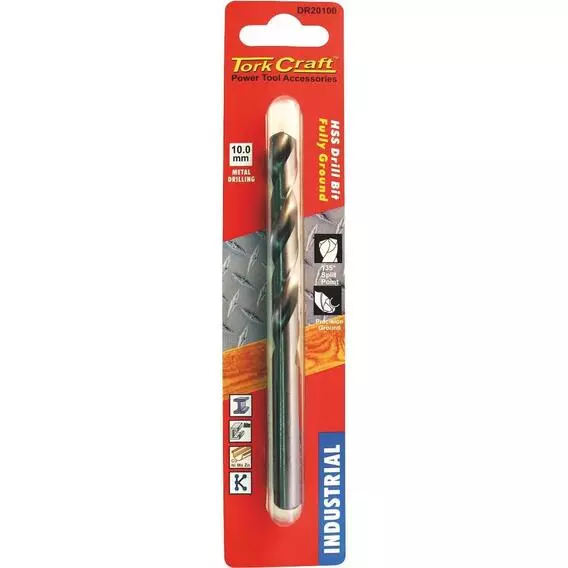 Tork Craft 10.0MM INDUSTRIAL HIGH-SPIN STEEL DRILL DR20100 Tork Craft 10.0MM INDUSTRIAL HIGH-SPIN STEEL DRILL DR20100