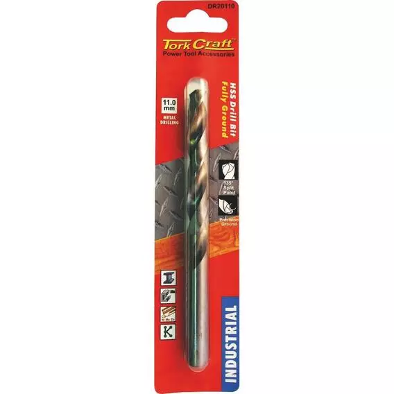 Tork Craft 11.0MM INDUSTRIAL HIGH-SPIN STEEL DRILL DR20110 Tork Craft 11.0MM INDUSTRIAL HIGH-SPIN STEEL DRILL DR20110
