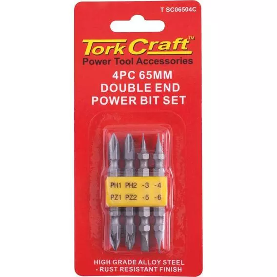 Tork Craft 4PC DOUBLE END SCREWDRIVER BIT SET T SC06504C Tork Craft 4PC DOUBLE END SCREWDRIVER BIT SET T SC06504C