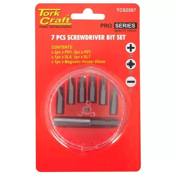 Tork Craft 7Pc Screwdriver Bit Set TC02507