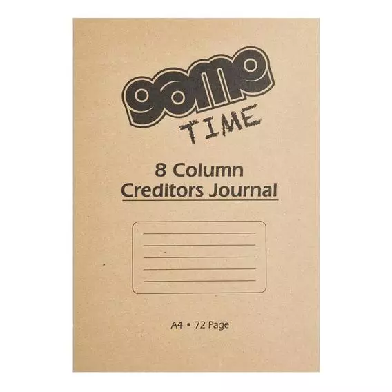 Game Creditors Journal 8 Column A4 72Pages