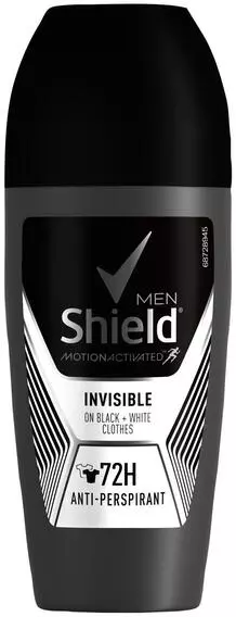 Shield Mens Anti/Persp R/On Invisible Blk & Wht 50ml Shield Mens Anti/Persp R/On Invisible Blk & Wht 50ml