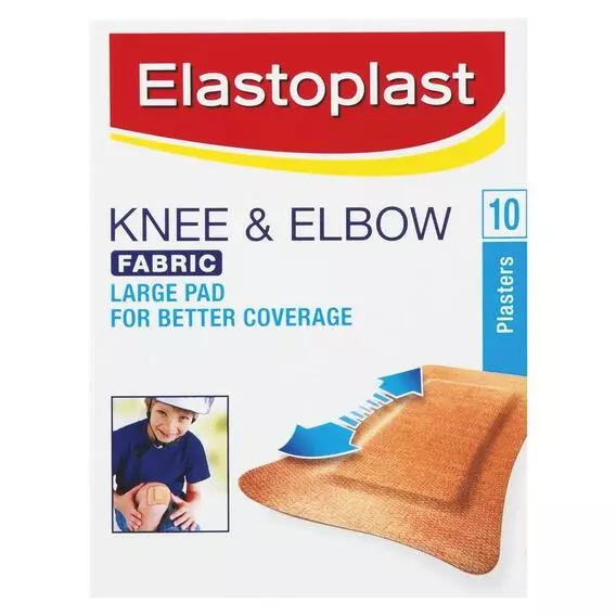 Elastoplast Fabric Strip Plasters Knee & Elbow 10 Pk Elastoplast Fabric Strip Plasters Knee & Elbow 10 Pk