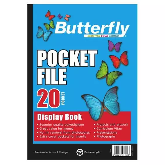 Butterfly A4 Pocket File 20 Page