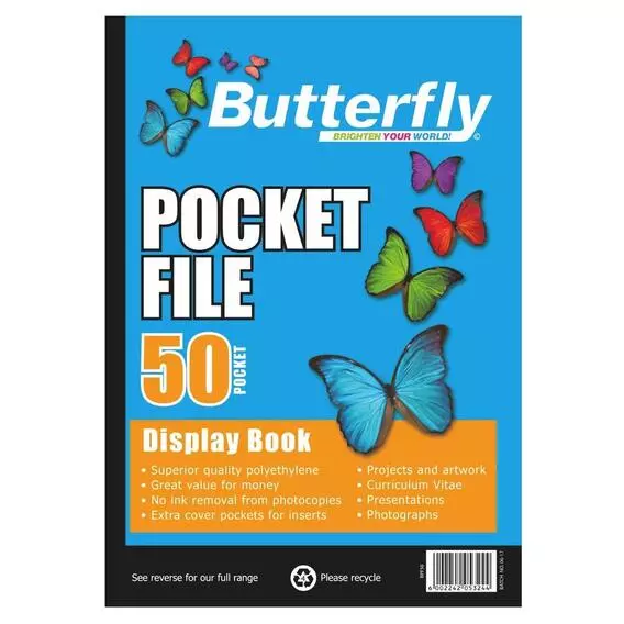 Butterfly A4 Pocket File 50 Page