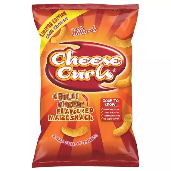 Willards Cheese Curls Chilli 150g Willards Cheese Curls Chilli 150g