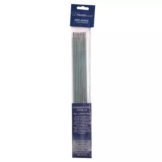 Tradeweld 8PC 2.5MM STAINLESS STEEL WELDING RODS 316L-2.5