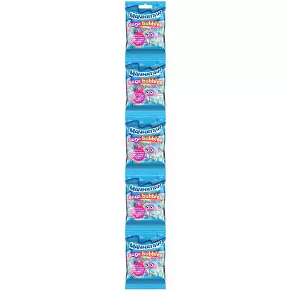 Manhattan Suga Bubbles Strips Sweets Packet 5 Pack 30 G