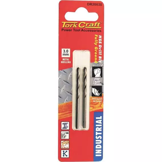 Tork Craft DRILL BIT HSS INDUSTRIAL 3.0MM 135DEG 2 DR20030