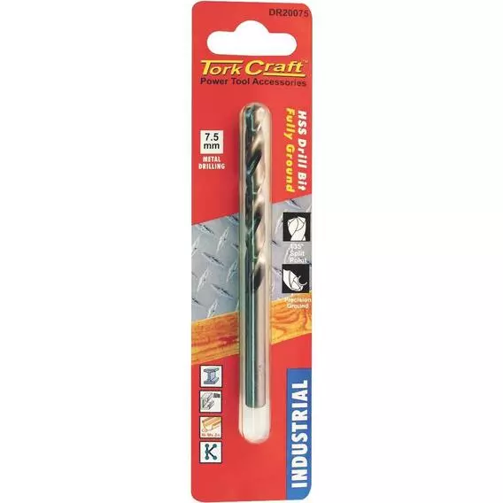 Tork Craft DRILL BIT HSS INDUSTRIAL 7.5MM 135DEG 1 DR20075