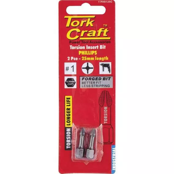 Tork Craft PHIL.1x25MM INS.BIT 2 CARD T PH0125C