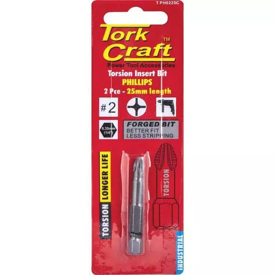 Tork Craft PHIL.2x25MM INS.BIT 2 CARD T PH0225C