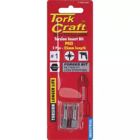 Tork Craft POZI.1x25MM INS.BIT 2 CARD T PZ0125C