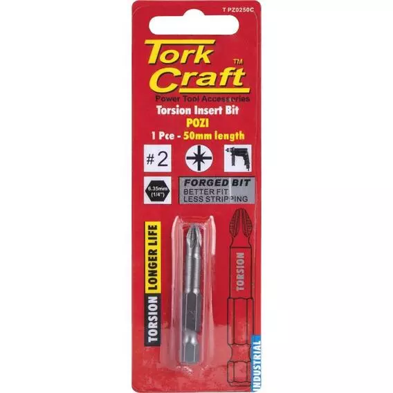 Tork Craft POZI.2x50MM POWER BIT 1 CARD T PZ0250C