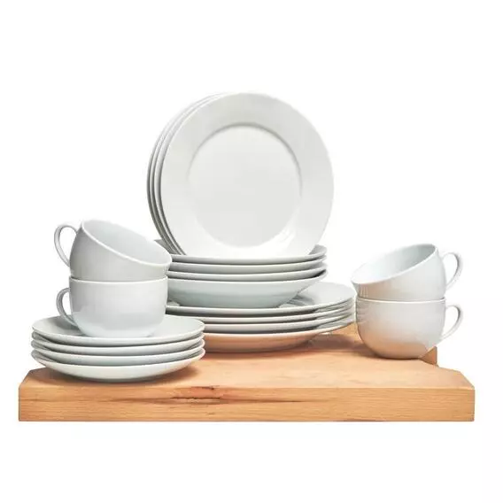 Always Home 20 Pce Dinner Set Rim Shape White