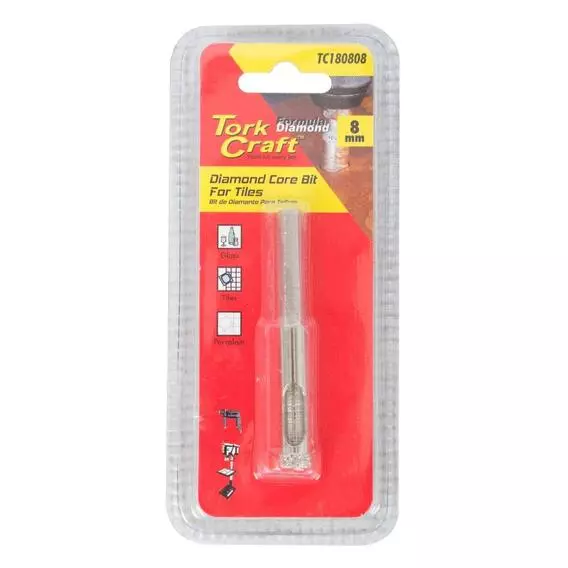 Tork Craft 8MM DIAMOND CORE DRILL BIT FOR TILES TC180808 Tork Craft 8MM DIAMOND CORE DRILL BIT FOR TILES TC180808
