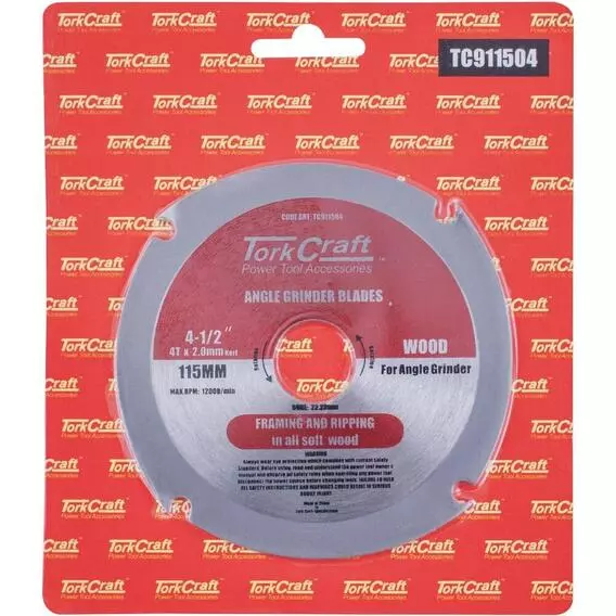 Tork Craft BLADE 4 TEETH 115MM FOR WOOD ON ANGLE G TC911504