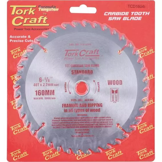 Tork Craft BLADE TCT 160x40T COMBINATION TCD16040 Tork Craft BLADE TCT 160x40T COMBINATION TCD16040