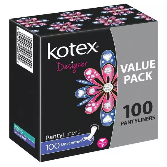 Kotex Pantyliners Value Pack Unscented 100pk BLACK (8X100) Kotex Pantyliners Value Pack Unscented 100pk BLACK (8X100)