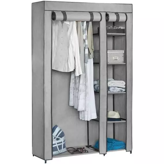 Mainstay 4 Shelf Wardrobe Grey GREY WD5008