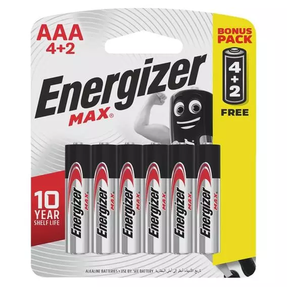 Energizer Max AAA 4+2 Pack ALKALINE Energizer Max AAA 4+2 Pack ALKALINE