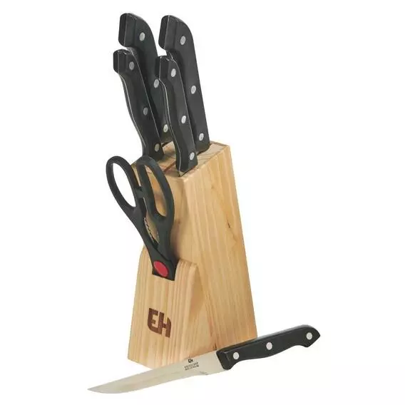 Excellent Hou 7 Pce Knives In Block Set Excellent Hou 7 Pce Knives In Block Set