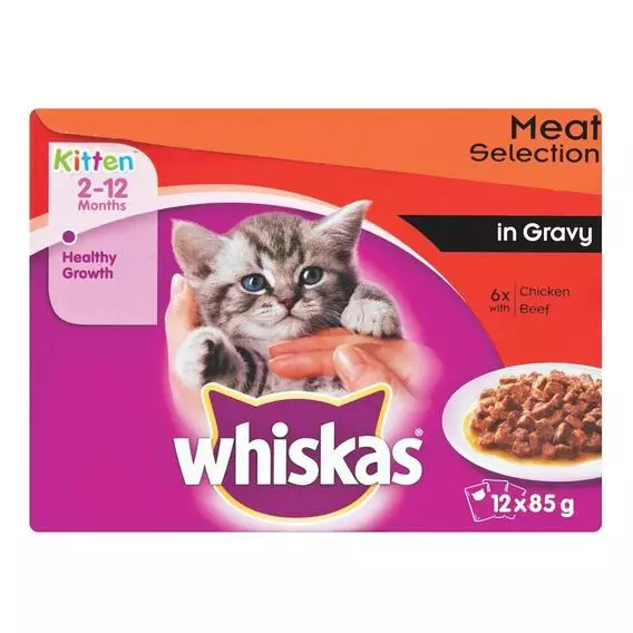 Whiskas M/Pack Kitten Meat IG 12x 85g Whiskas M/Pack Kitten Meat IG 12x 85g