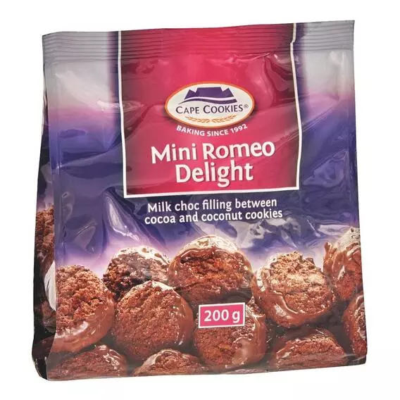Cape Cookies Mini Romeo Delight Coconut Oat Cookies 200g Cape Cookies Mini Romeo Delight Coconut Oat Cookies 200g
