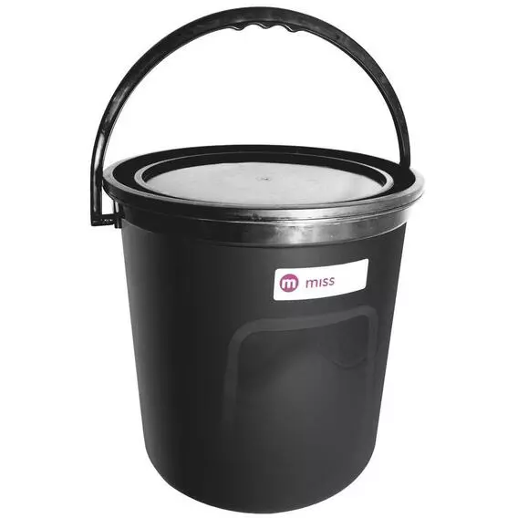 Miss Molly 20L Plastic Bucket With Lid Black