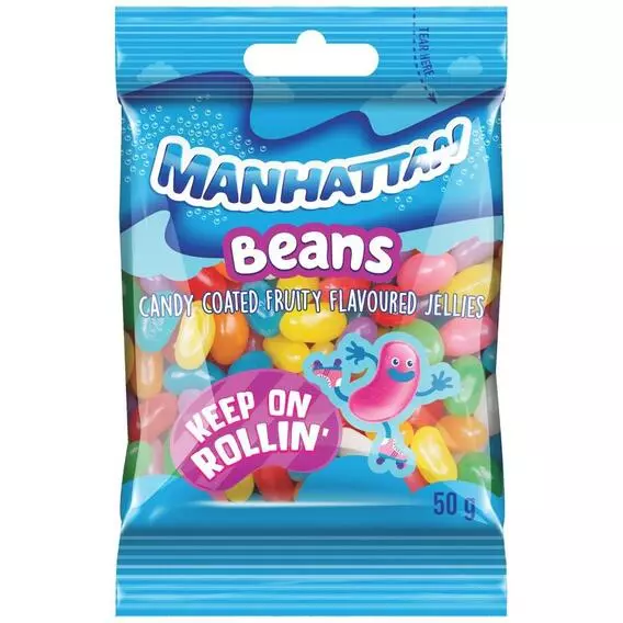 Manhattan Sweets Packet Fruity Beans Candy 50g Manhattan Sweets Packet Fruity Beans Candy 50g