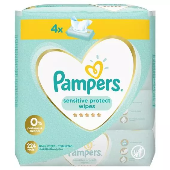 Pampers Sensitive Baby Wipes 4X56's