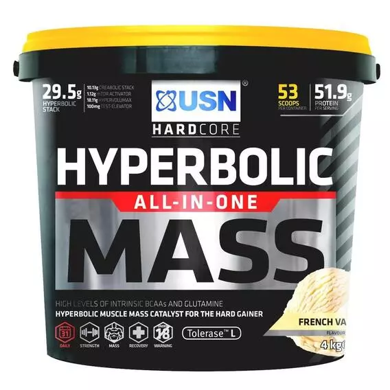 USN Hyperbolic Mass 4kg Vanilla 4kg USN Hyperbolic Mass 4kg Vanilla 4kg