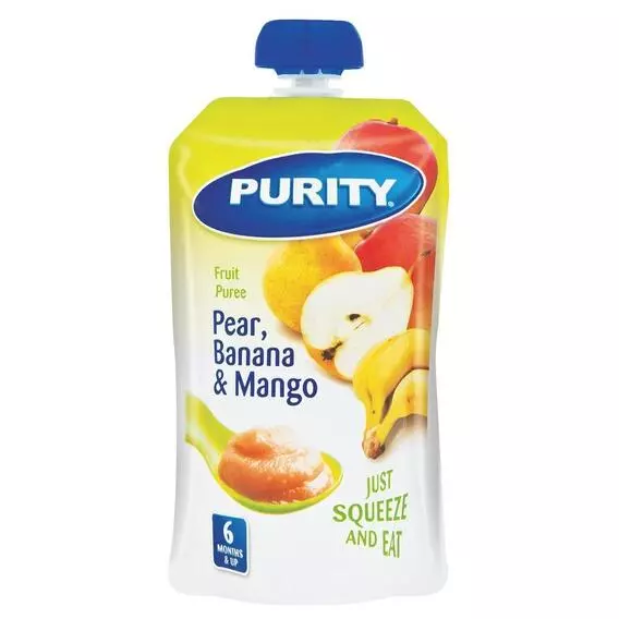 Purity Puree Pear Banana & Mango 110ml Purity Puree Pear Banana & Mango 110ml