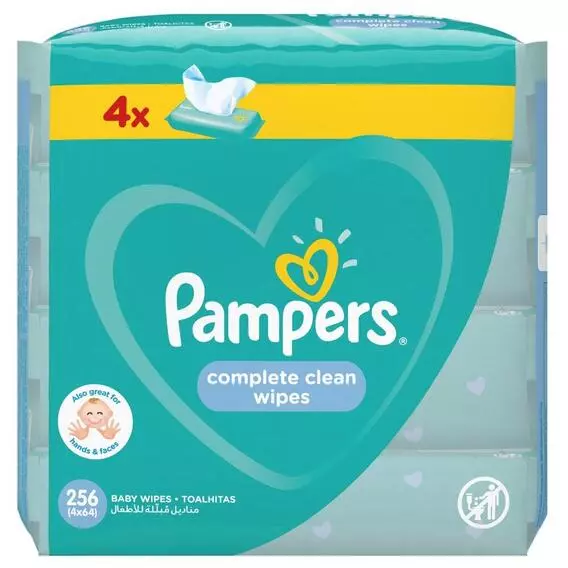 Pampers Fresh Baby Wipes 4X64's