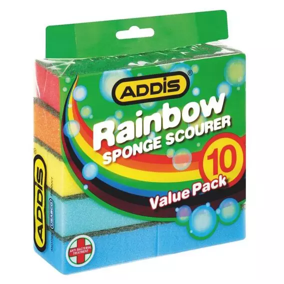 Addis Sponge Scourers Rainbow 10 Pack Addis Sponge Scourers Rainbow 10 Pack