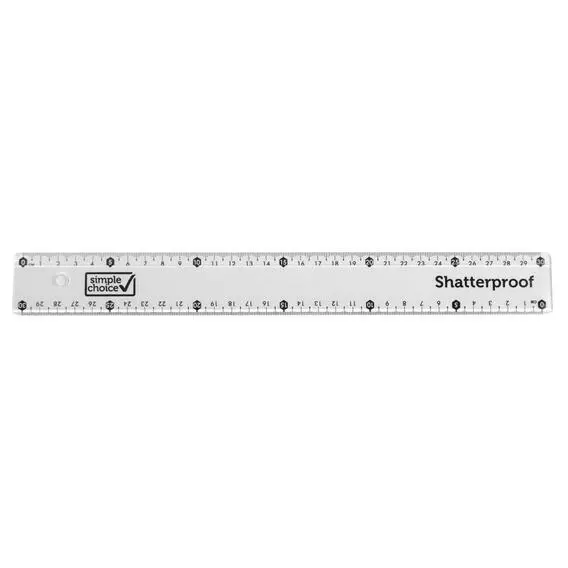Simple Choice 30Cm Shatterproof Ruler