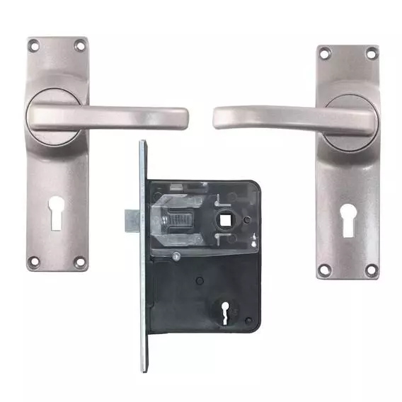 Eureka Lockset 2Lever Aluminium Satin Crome Tex M6G30 Eureka Lockset 2Lever Aluminium Satin Crome Tex M6G30