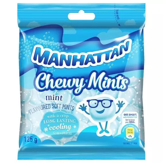 Manhattan Chewy Mints Mint Flavour 125g Manhattan Chewy Mints Mint Flavour 125g