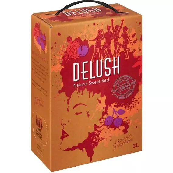 Delush Natural Sweet Red Wine 3, L