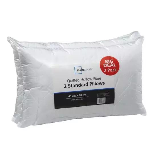 Mainstay 2 Pk Quilted Hollowfiber Pillows Mainstay 2 Pk Quilted Hollowfiber Pillows