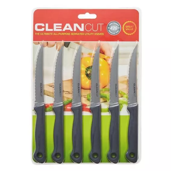 Clean Cut 6 Pce Steak Knife Set
