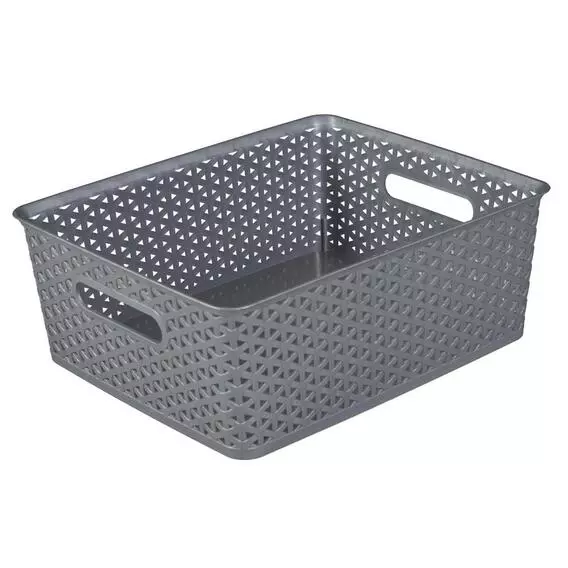 Formosa Rattan Basket Medium Silver