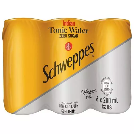 Schweppes Indian Tonic Zero 6 Pack 200ml Schweppes Indian Tonic Zero 6 Pack 200ml