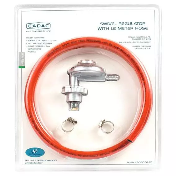 Cadac Swivel Regulator With Hose & Clamps