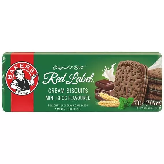 Bakers Red Label mint choc Biscuits 200g