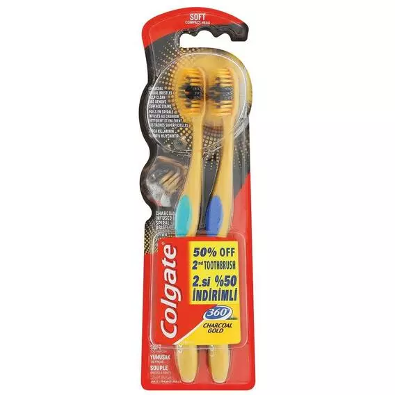 Colgate 360 Charcoal Gold Twin Pack TB Colgate 360 Charcoal Gold Twin Pack TB