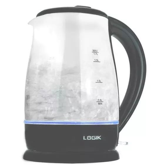 Logik 1.7L Glass Kettle Black RSH-080462-BLK