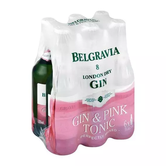 Belgravia Gin and Pink Tonic 275 MLx6 Belgravia Gin and Pink Tonic 275 MLx6