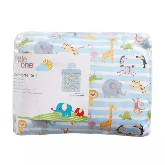 Little One 2Pc Comforter Set - Grey Elephants Little One 2Pc Comforter Set - Grey Elephants