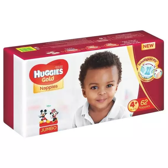 Huggies Gold Jumbo Size 4+ 62's